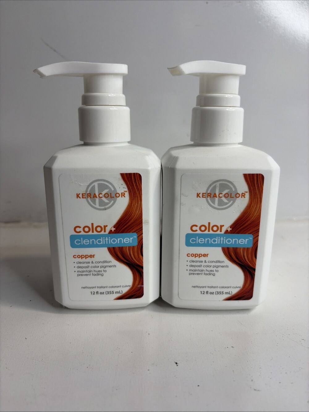 2 PACK KeraColor Color + Clenditioner - Copper, 12 oz CLEANSE & Condition